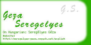 geza seregelyes business card