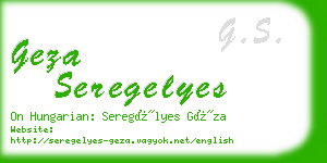 geza seregelyes business card